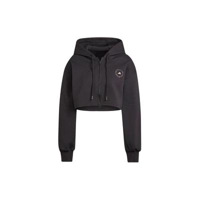 Giacca Larga con Cappuccio e Coulisse con Stampa Lettere Logo Giacca Donna Nera GU4346