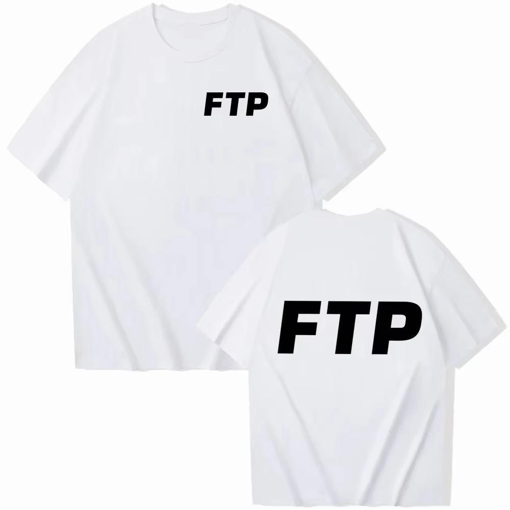 2025 Ftp Printed T-shirts Men's and Women's Harajuku Rap Styles Music Round Neck Short Sleeve Oversized Casual Loose Clothes