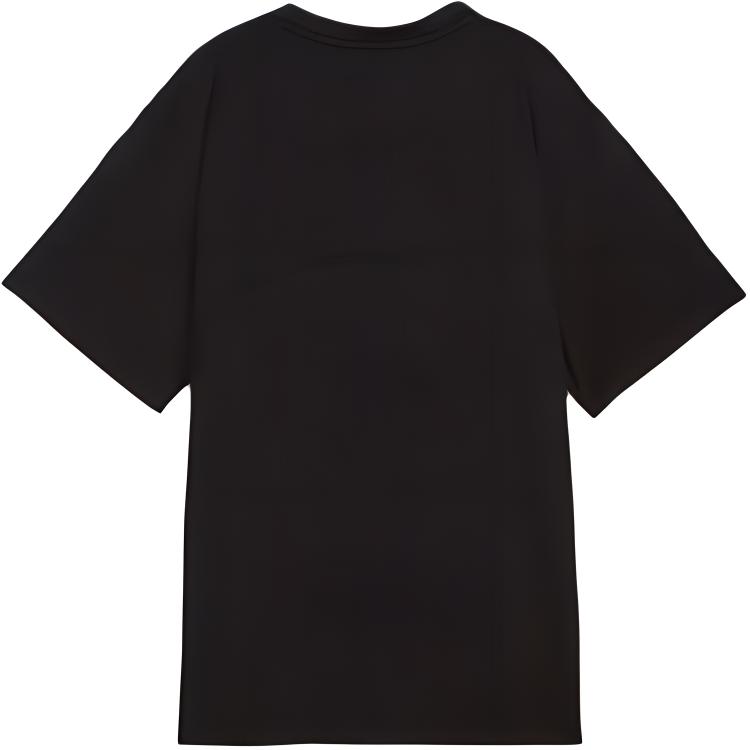 Puma Cloudspun Tee Solid Color Loose Soft Sweat-Absorbing Short Sleeve Drop Shoulder T-Shirt Women Tops Black 525776-01