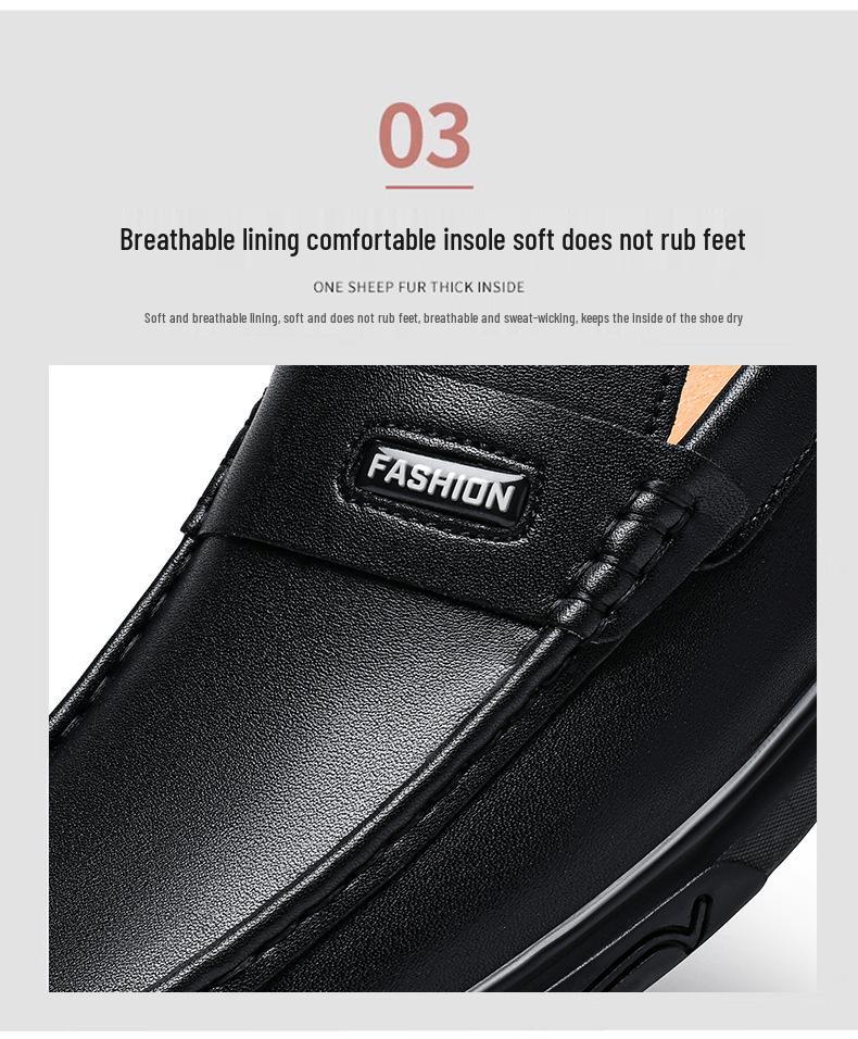 Men's Genuine Leather Summer Loafers - Soft Sole, Slip-on, Casual, Versatile Everyday Shoes