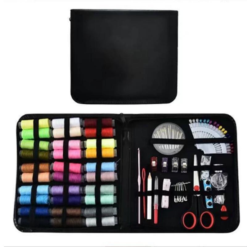 Sewing Kit Complete Set with Threads Needles Scissors Tape Measure Buttons and More for DIY Handcraft Projects Home and Travel