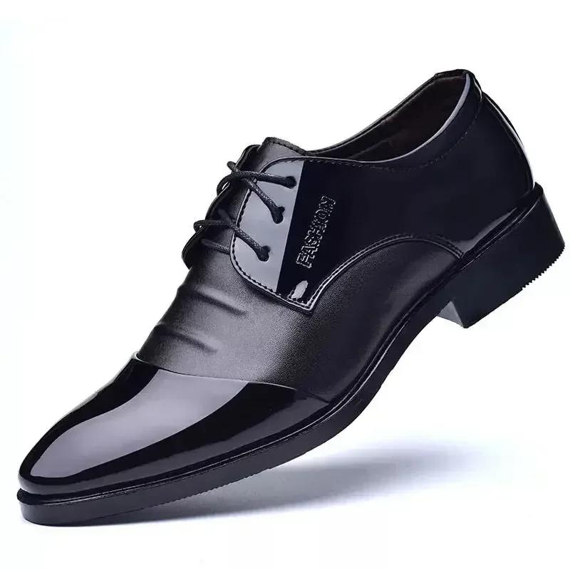 Fashion Social Shoe Male Spring Autumn Office Pointed Toe Men's Formal Shoes Low Price Cheap Liquidation Clearance Elegant and Classic