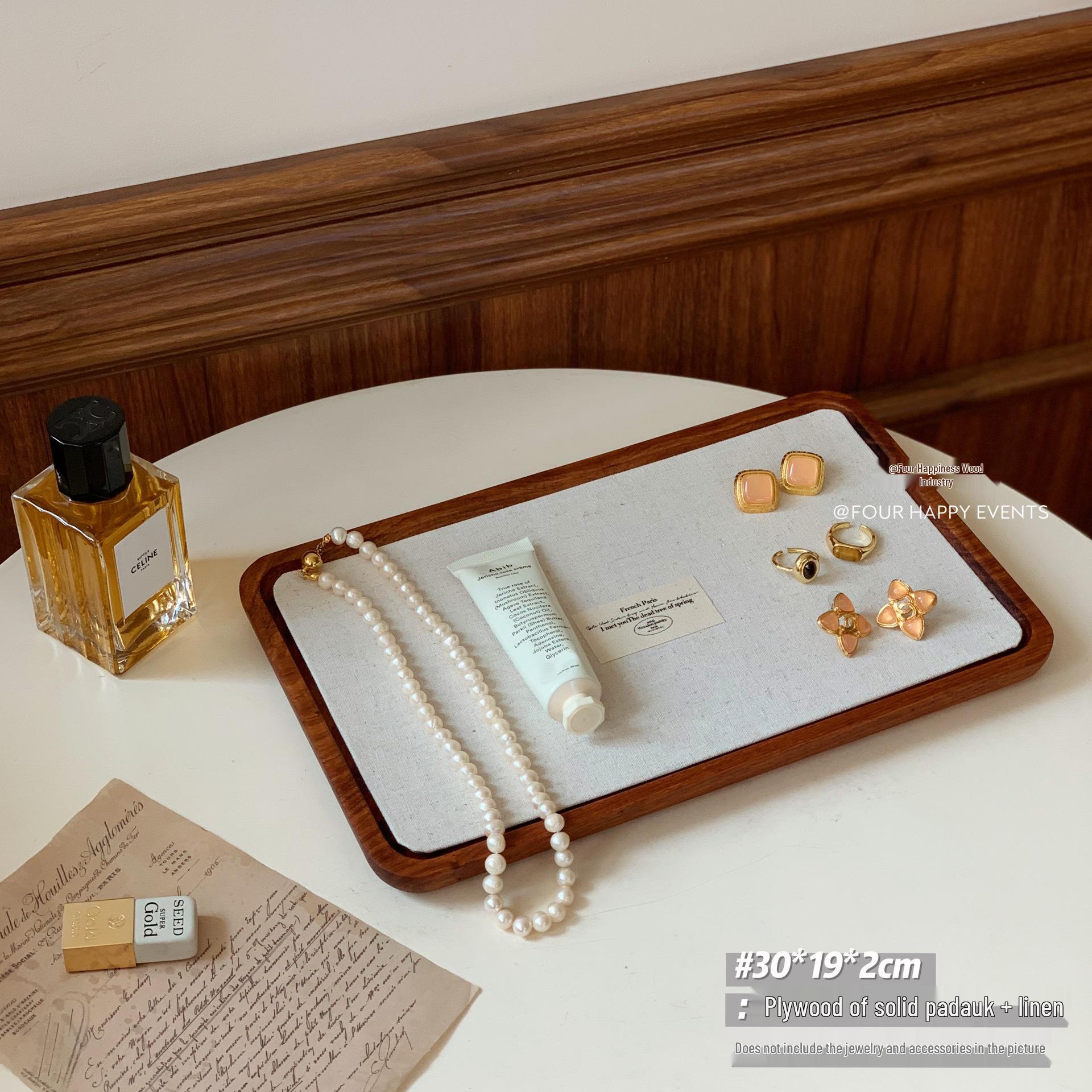 

Solid Wood Velvet Jewelry Display Tray for Necklaces and Bracelets