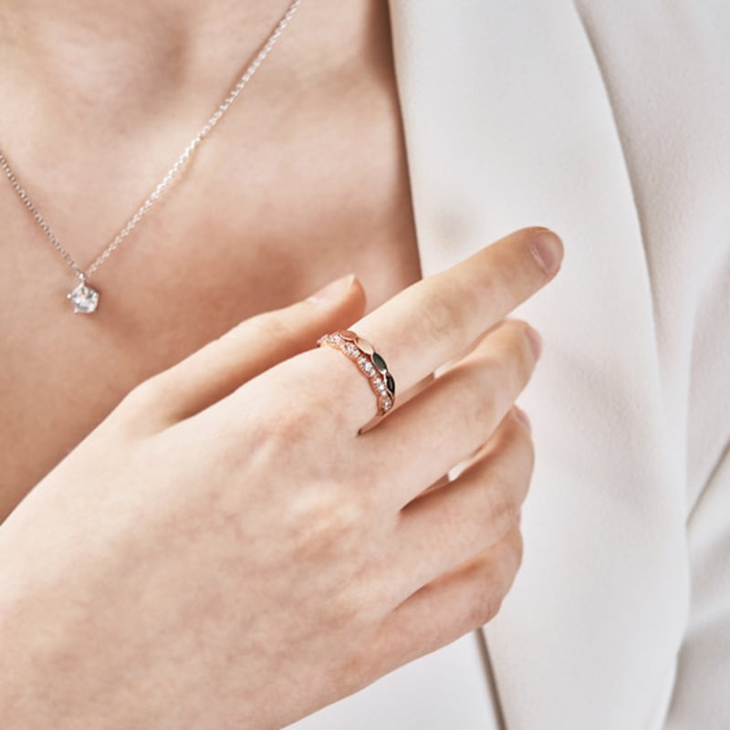 ELLE Jewelry Lace 2-Piece Layered Ring ELBRWR140