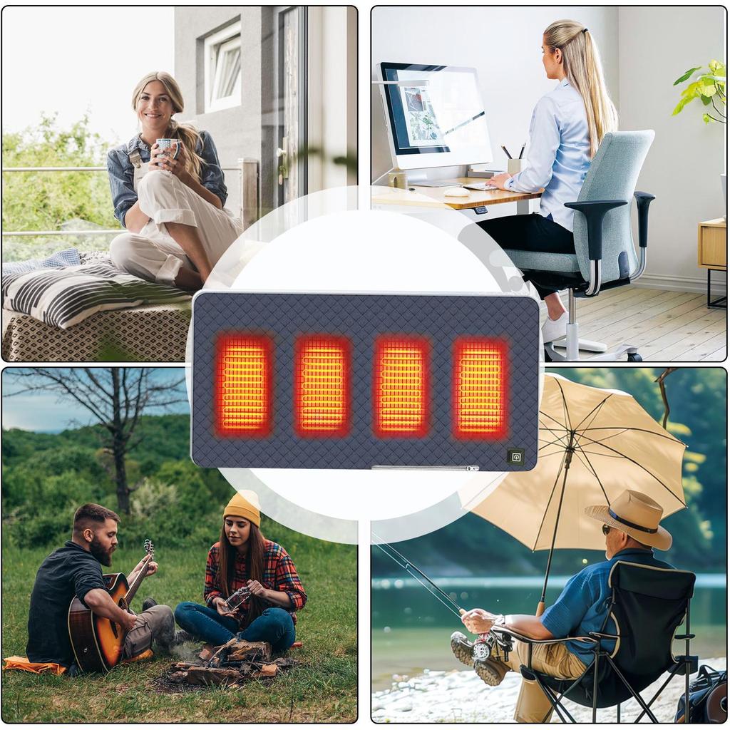 3-speed Heating Chair Heating Pad USB Powered Cordless Portable Camping Seat Warmer Heating Pad For Home Office Outdoor