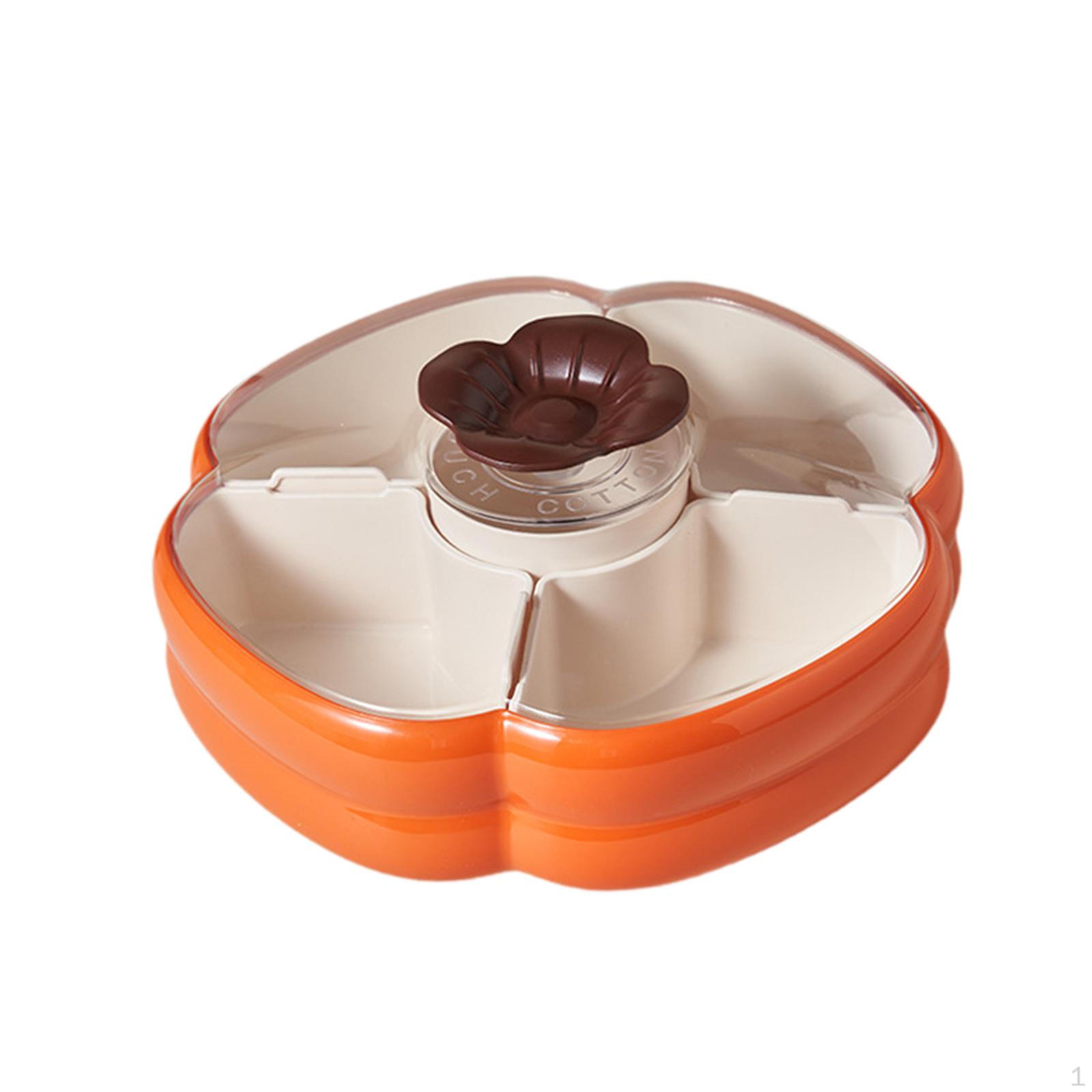 

Divided Serving Tray Dried Fruit Organizer Plate with Lid Candy Bowl Round Snack Platter