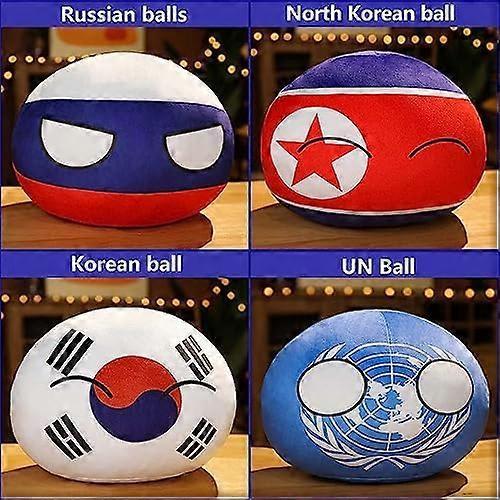 Set di Peluche Country Balls da 19 pezzi, Bambola Peluche Poland Ball da 10 cm, Accessori Ciondolo, Giocattoli di Peluche Regali per Bambini Adulti