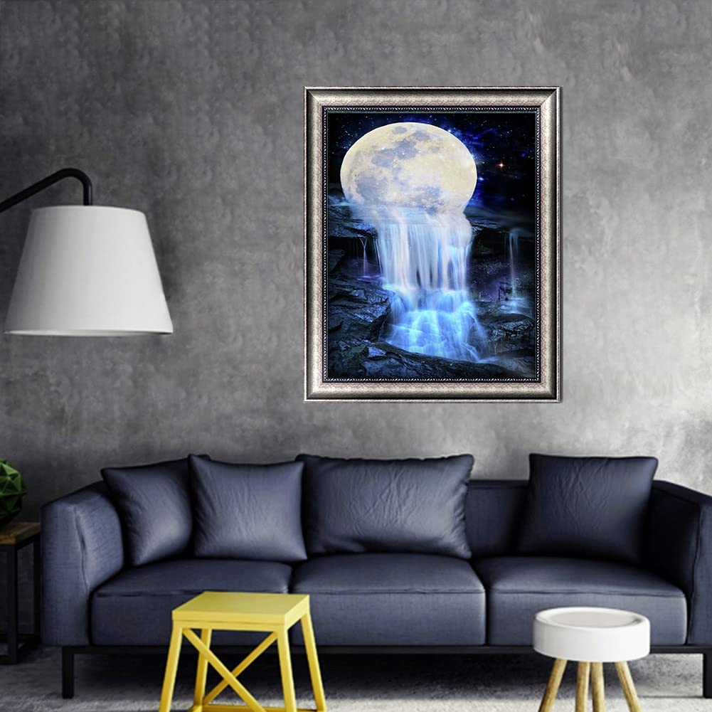 

5D Diy Алмазная картина Маленький мост Текущая вода Луна Набор для вышивки крестом Полный Алмазная вышивка Мозаика Художественная картина Стразы Декор Подарок Full Round 30x40cm