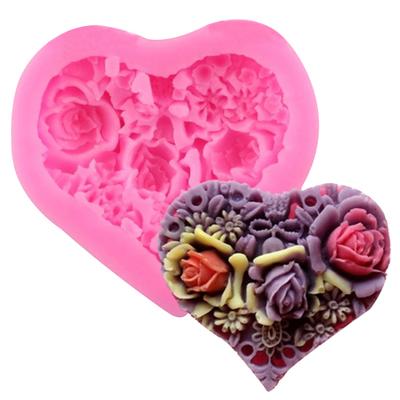 Moule à Pâtisserie Robustesse Polyvalent Haute Qualité Alimentaire Forme Coeur Floral Moules à Dessert Cuisson