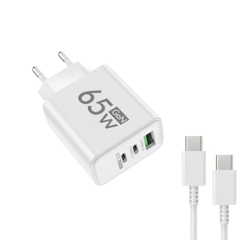 65W GaN Charger USB Type C Fast Charging Quick Charge 3.0 QC3.0 PD Cable Mobile Phone Charger Adapter For iPhone  Samsung Xiaomi