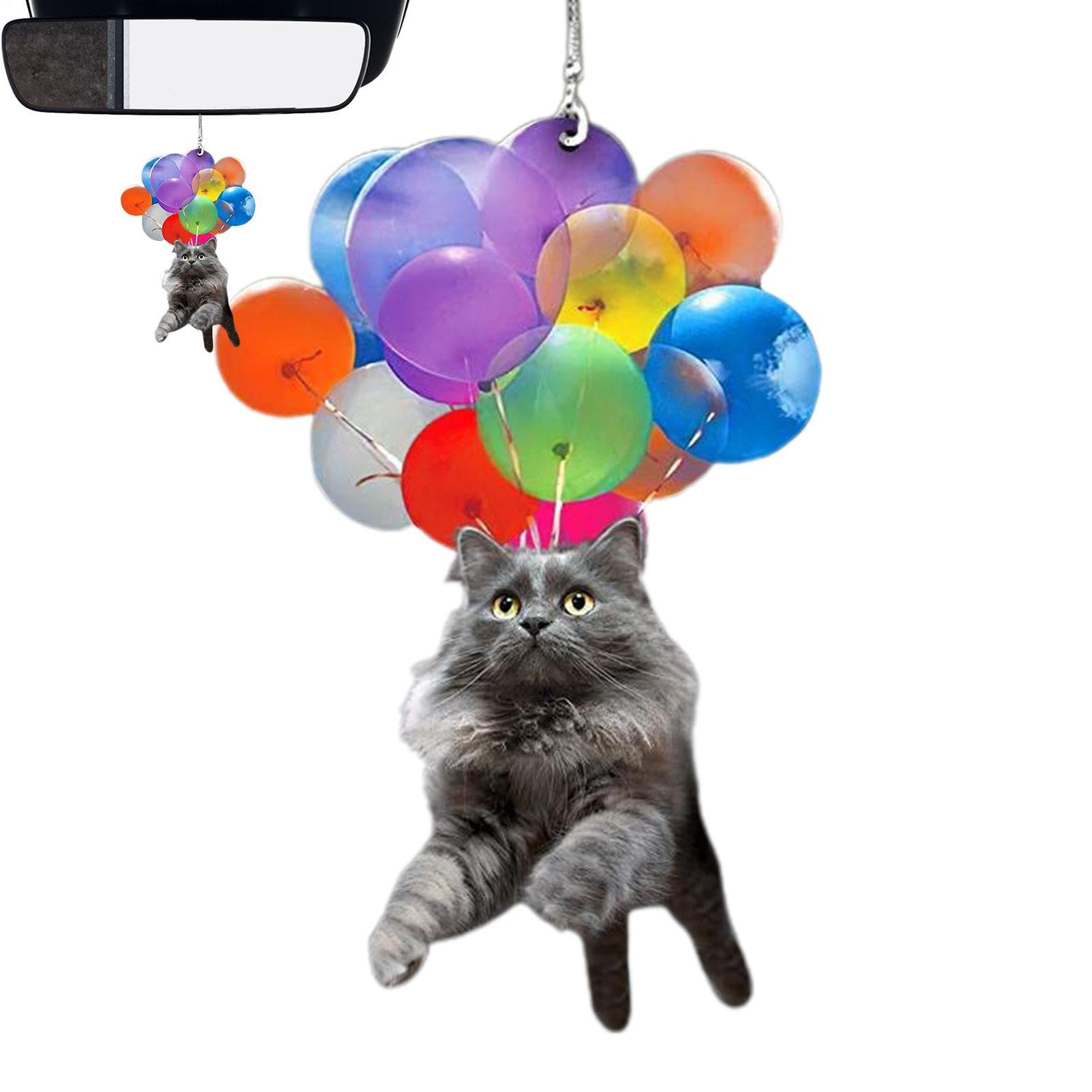 

Cat Design Car Rearview Mirror Ornament - Versatile decoration with backpack and keychain, cute Please refer to the description