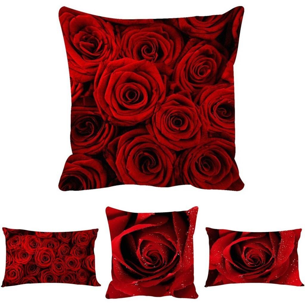 Elegant Romantic Rose Pillowcases In Soft Polyester Perfect For Home Decor And Comfort