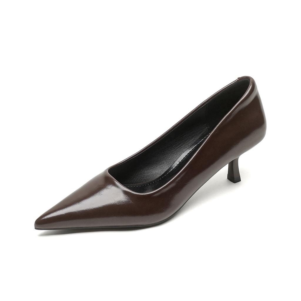 Weiwei Girl 338-1 Pointed Single Shoes Women's Thin Heels Black Work Shoes Shallow Temperament High Heels Women Are Not Tired