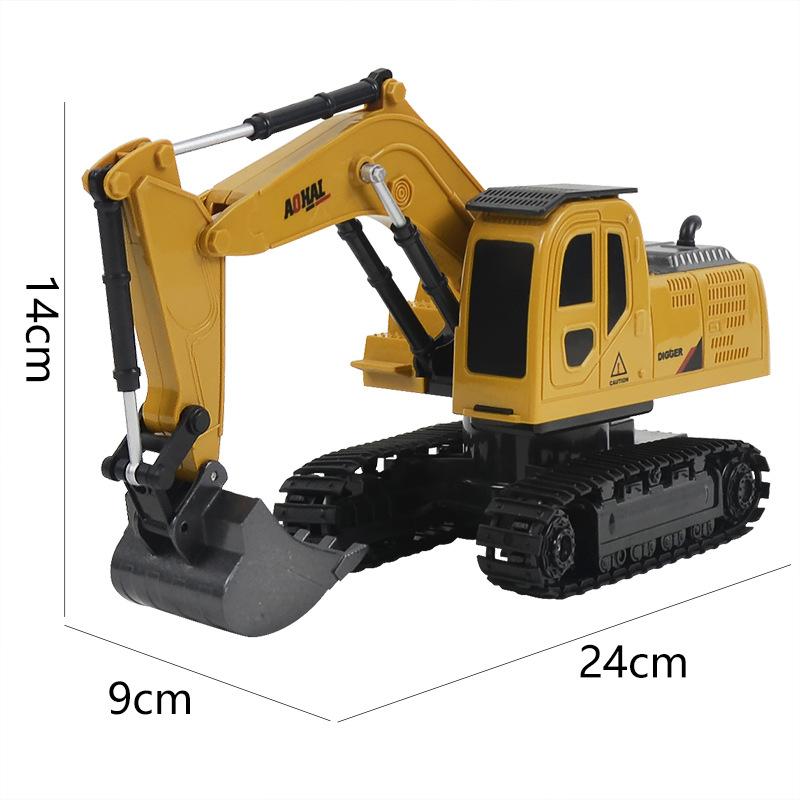 6-Pass Simulation Remote Control Excavator Electric Toy, Alloy Construction Vehicle Model Children'S Remote Control Toy Car