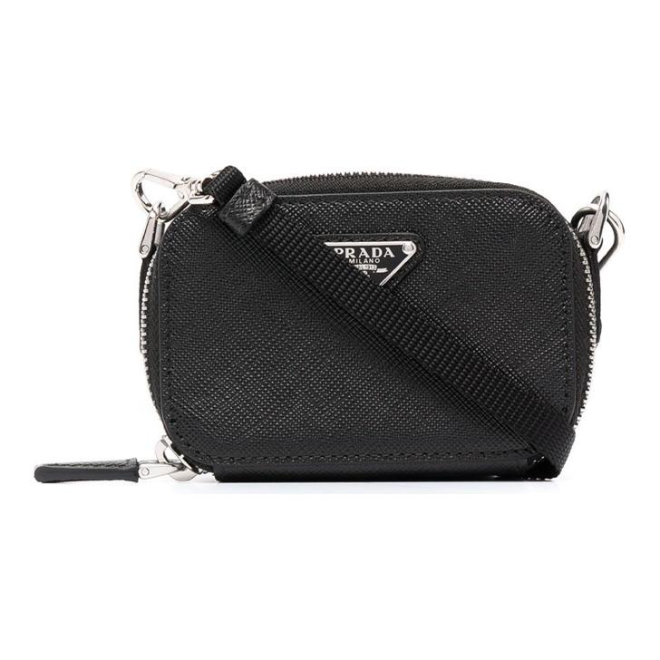 

Prada Logo Saffiano Leather Mini Shoulder Crossbody Bag Unisex Bags Black 2TT1052AHF-F0002 Gift Set(Basic Set+Box+Shopping Bag)