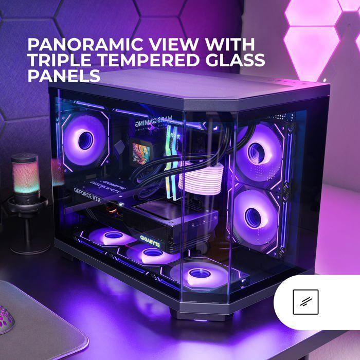 Boitier Mini Tour - MARS GAMING - MC-3TCorem - Noir - Panneaux Vitrés - Micro ATX