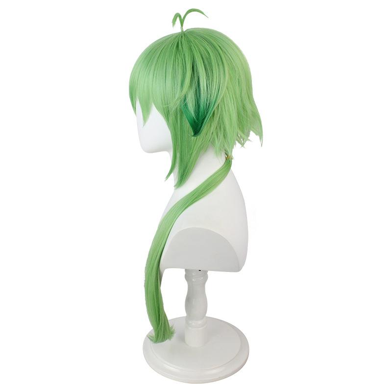 Parrucca Cosplay Ondulata Ombré Verde da 31" con Capelli Ribaltati, Capelli Sintetici Resistenti al Calore per Giochi Fantasy