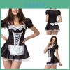 Sexy French Maid Costume For Women Plus Size Halloween Dress With Petticoat