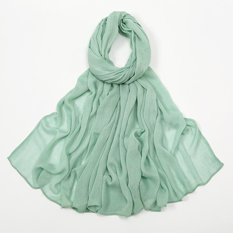 Crinkle Muslim Women Hijab Wrinkle Rayon Headscarf Solid Color Women's Turban Plain Viscose Cotton Musulman Femme Shawl Ramanda