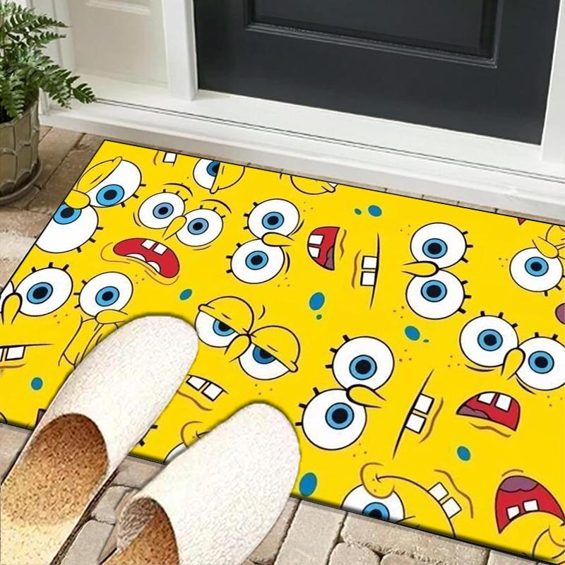 Sponge Expressions Pattern Office Rug Chair Mat, Game Carpet, Suitable for Front Door, Bedroom, Living Room, Desk, Holiday Gift
