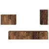 TV Wall Shelf Set Wall Mounted 4 pcs Reclaimed Wood Effect Particleboard