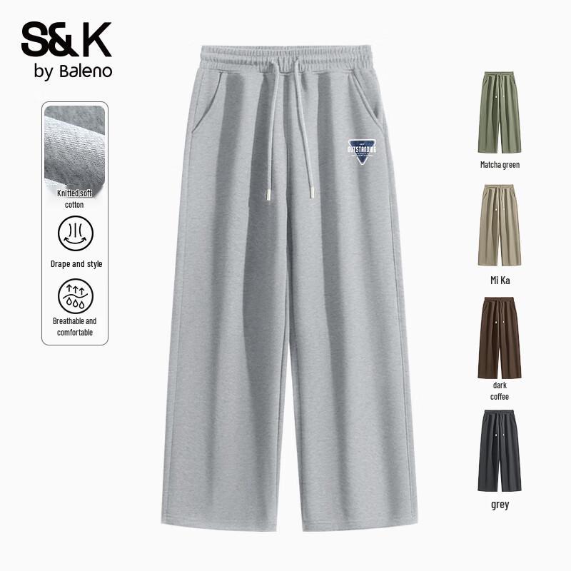 Baleno Men's S&K Series JPB Triangle Print Loose Straight-Leg Casual Pants