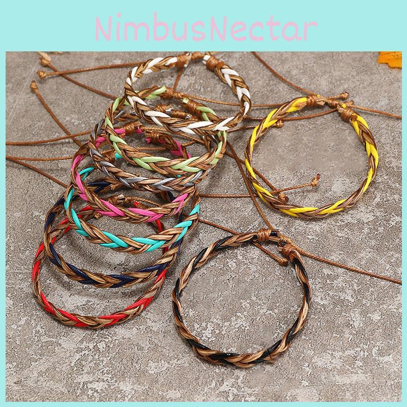 New Arrival Colorful Handcrafted Leather Woven Minimalist Literary Bracelet For Women Bohemian Style