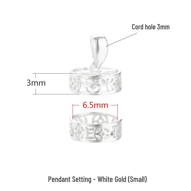 

S925 Sterling Silver DIY Pendant Setting for Men & Women - Biyu Amber & Barrel Bead Accessories 925 Silver
