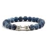 Black Weathered  Wristband Adjustable Barcelets For Women Men Beads Bracelet Dumbbell Mens Fashion Yoga Jewelry Original Bangles