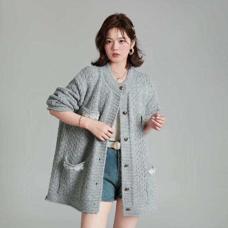

IMAGINEX Women s Oversized Knitted Cardigan One Size (Fits 50-70kg)