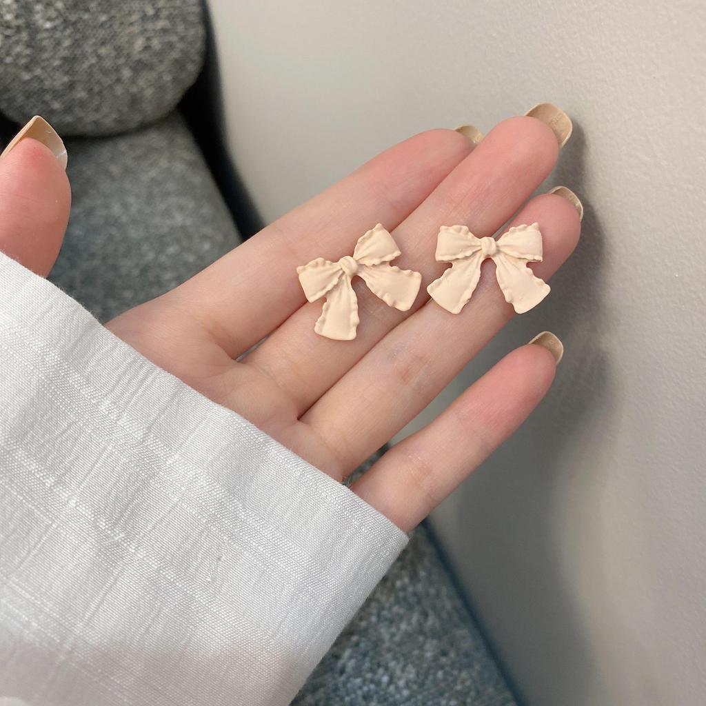 Elegant Floral Bow Earrings - High-End French Design for Women