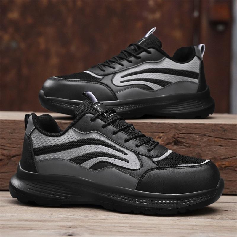 Breathable Men Work Safety Shoes Anti-smashing Steel Toe Cap Working Boots Construction Indestructible Work Sneakers Men Shoes