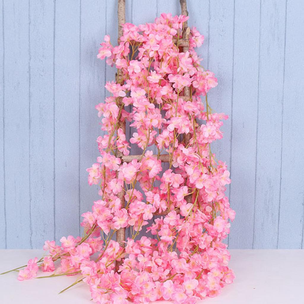 1.8m 256 Simulated Artificial Sakura Flower Garland Hanging Vines for Spring Home Room Wedding