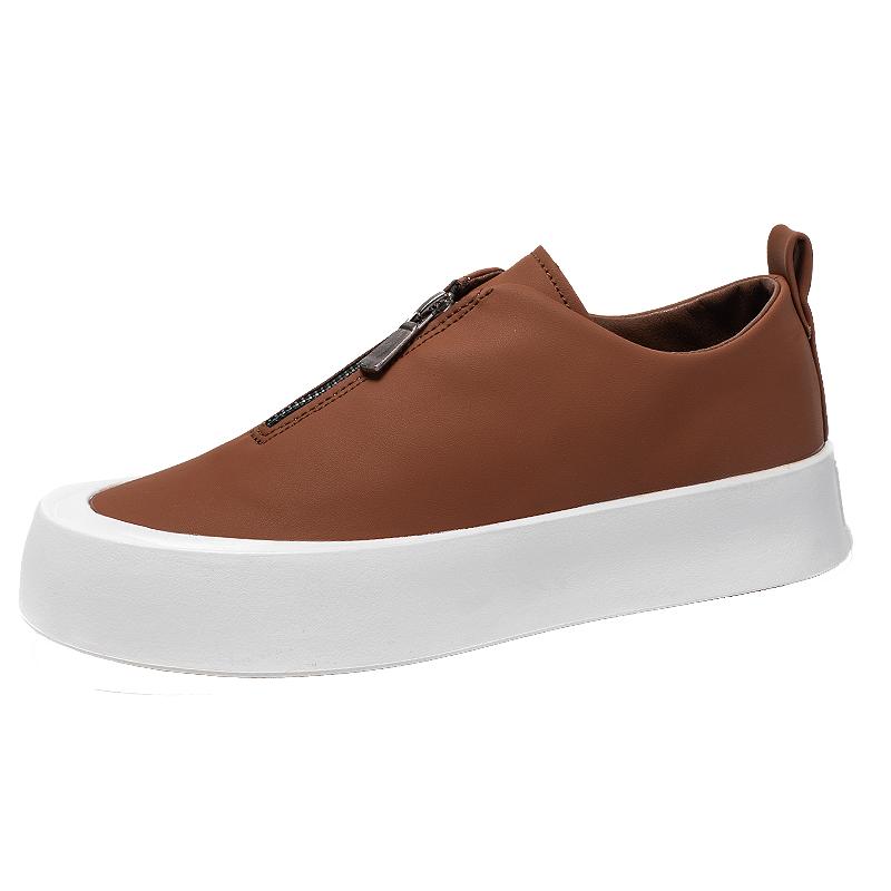 Mode Klassische Marke Herren Echtleder Schuhe Frühling Herbst Neuer Stil Dickbesohlte Slipper Mode Herren Business Casual Schuhe