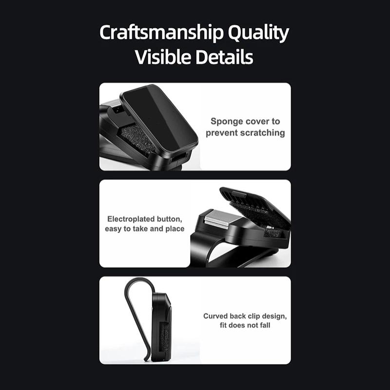 1Pc Car Sun Visor Glasses Clips Interior Eyeglasses Storage Holder Compact Storage Auto Interior Accessory With Alloy Buckle