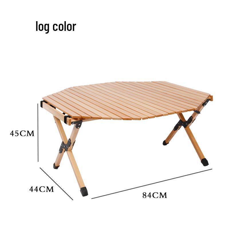 Outdoor Folding Octagonal Beech Wood Camping Table