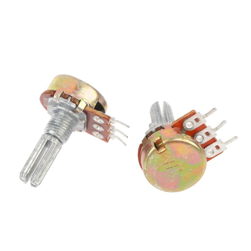 10Pcs Wh148 Single Potentiometer B 1K-500K 15Mm/20Mm Shaft Adjustable Resistor Stable Control Electronic Diy Circuit Parts