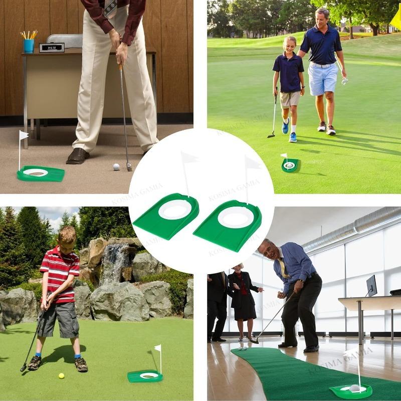 Golf Putting Cup with Flag Practice Training Tools Golf Putting Hole for Kids Adults Office Garage Yard Practice Putting Cup