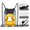 Custom P-Psyducks Drawstring Bags Men Women Lightweight Manga Sports Gym Storage Backpack
