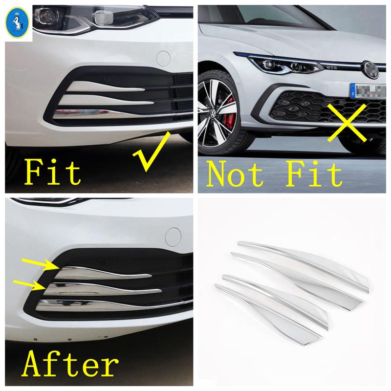 Car Front Grille Og Lights Lamp Eyelid Eyebrow Stripes Decor ABS Accessories Cover Trim For VW Volkswagen Golf 8 MK8  - 2025