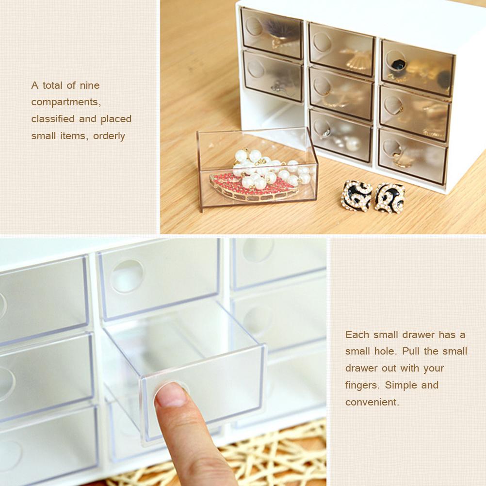 Mini 9 Schubladen Schreibtisch Aufbewahrungsbox Kunststoff Aufbewahrungsorganizer für Zuhause Büro
