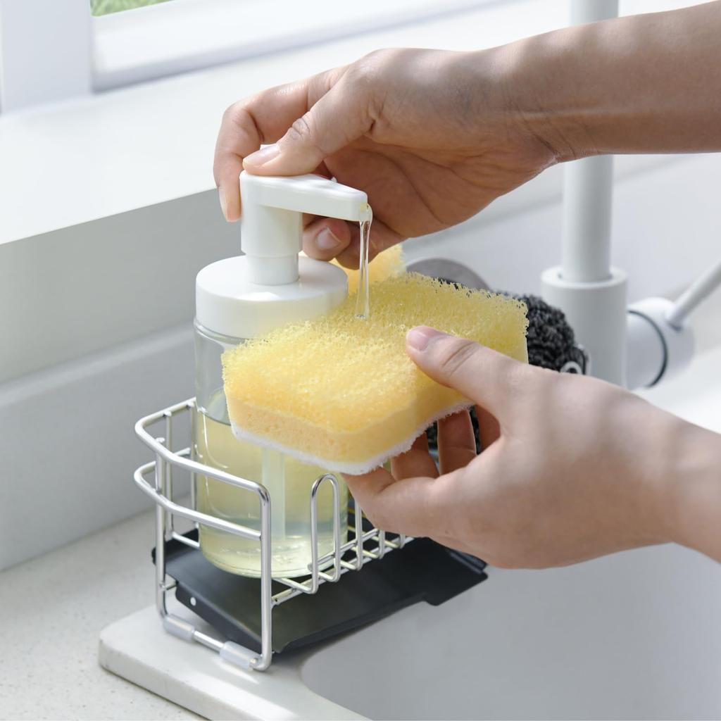 Dish over the dish drainer stainless drainer, sink, drainer, basket, steel, rust-proof, scratch-resistant (silver, 21.2cm)