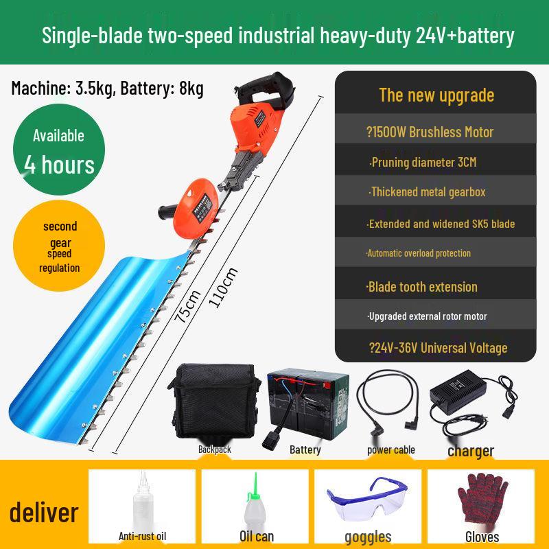 Cordless Lithium Battery Electric Hedge Trimmer Backpack - High Power Garden Pruning Machine for Tea Leaves, Tea Trees, and Branches