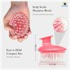 Sanas Hair (3Pcs) Scalp Scrub Shampoo Brush with Handle Multicolour Soft Silicone Body Wash Scrubber Cleaning Massager Bathing Tool Hair Washing C