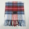 New plaid wool niche contrasting scarf women's autumn and winter thickened warm scarf high-end fringed shawl