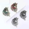 Vintage Rhinestone Horse Head Brooches for Women Zodiac Animal Pins Casual Party Accessories Gifts Friends