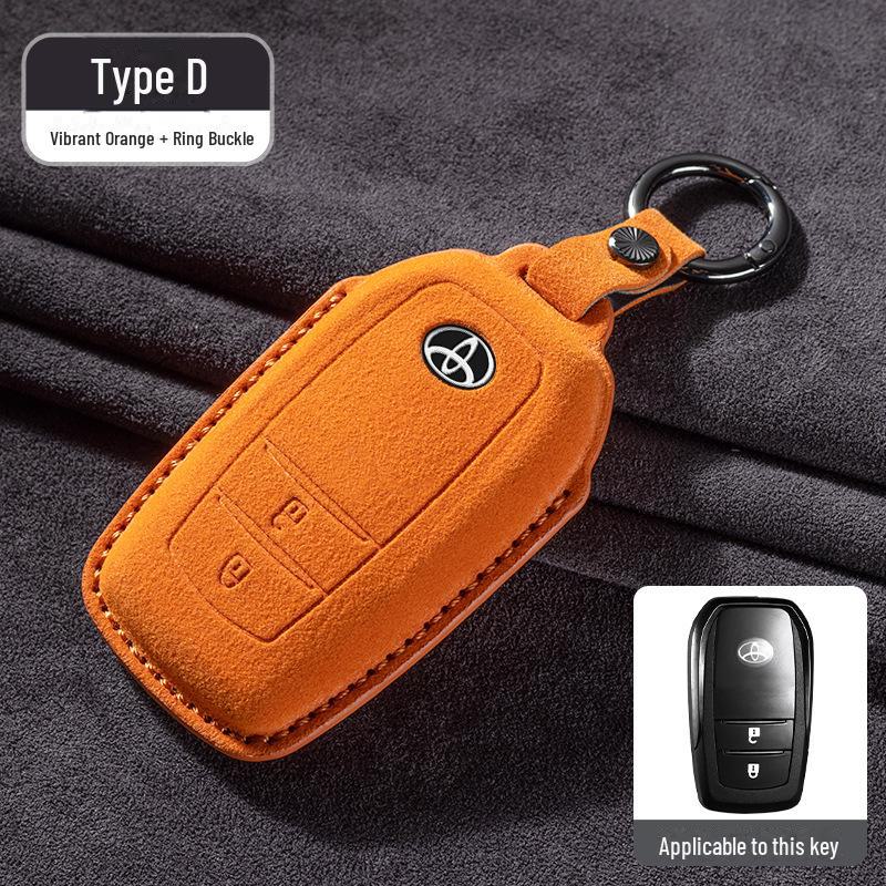 Toyota Wildleder Schlüsselhülle für Camry, Corolla, RAV4, Highlander und mehr. Mit Asia-Drachen-Design.
