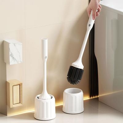 Electric Toilet Cleaner with Long Non-Slip Handle Toilet Brush and Holder Set Silicone Bowl Cleaner Bathroom Accessories Sets