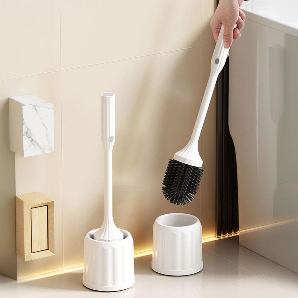 Electric Toilet Brush and Holder Set Rechargeable Silicone Toilet Brush Silicone Bowl Cleaner for RV Trailers Small Bathrooms