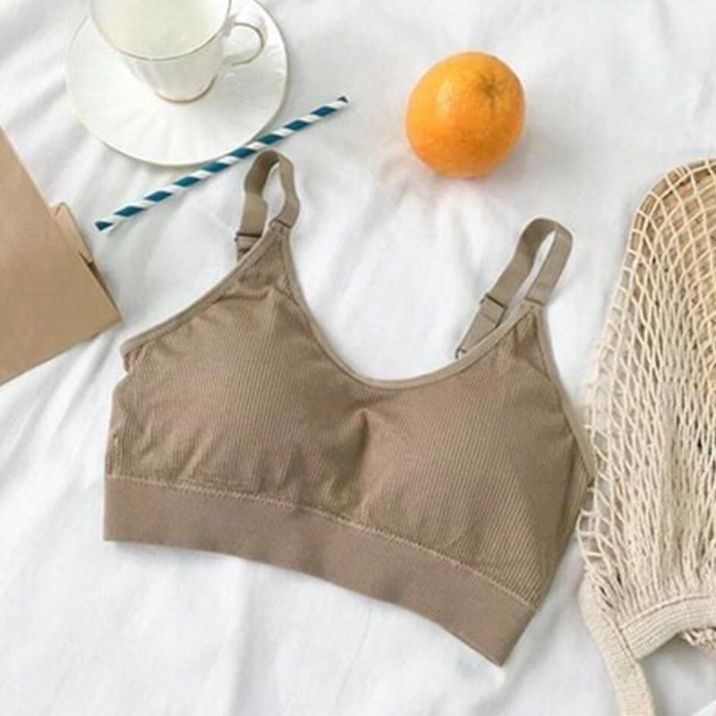 Magnifique sous-vêtement de poitrine enveloppant le dos avec coussinet de poitrine, gilet froncé anti-éblouissement pour le sommeil sans armatures